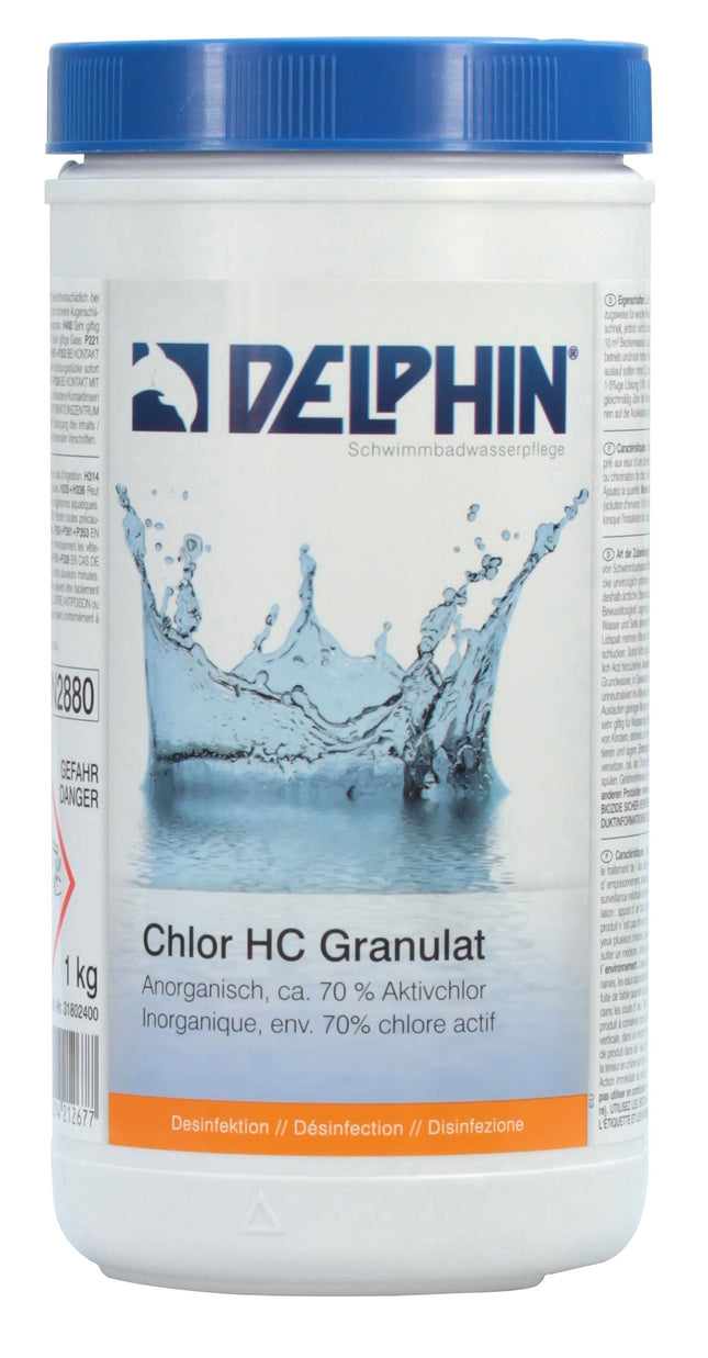 Delphin Chlor‑Granulat 1 kg – Schnell‑ & Dauerchlorung für Whirlpool‑Wasser
