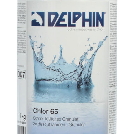 Delphin Chlor 65 - 1 kg – Schnell‑lösliches Chlorgranulat für Whirlpool‑ & Pool‑Desinfektion