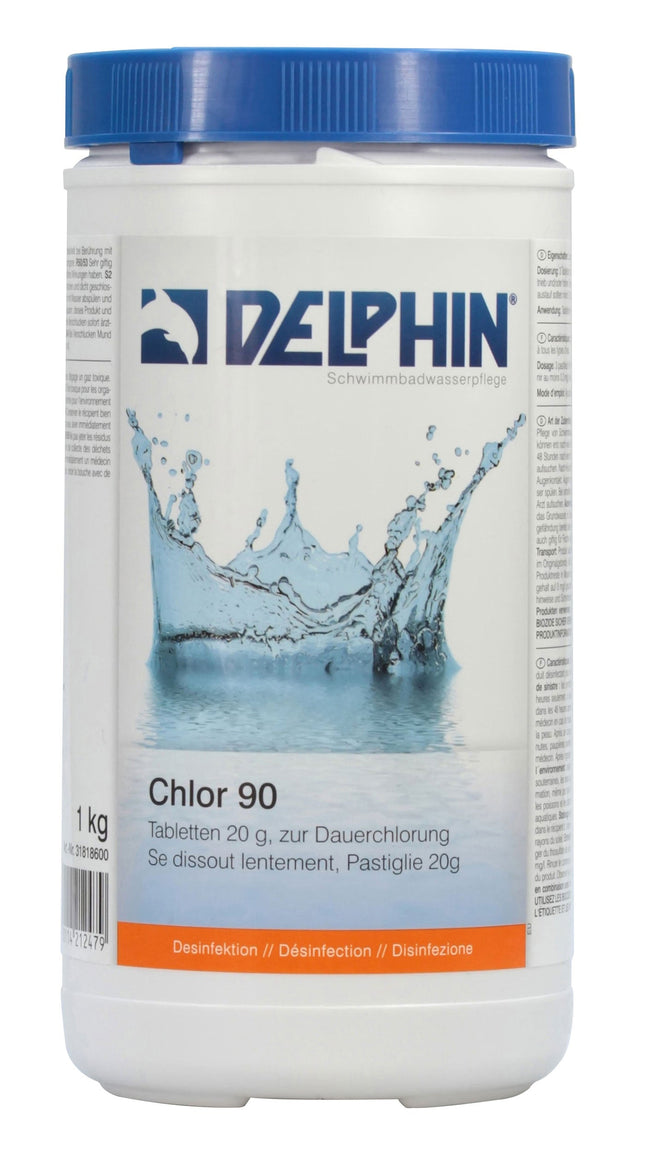 Delphin Chlor 90 Tabs 20 g, 1 kg – Langsamlösliche Tabletten