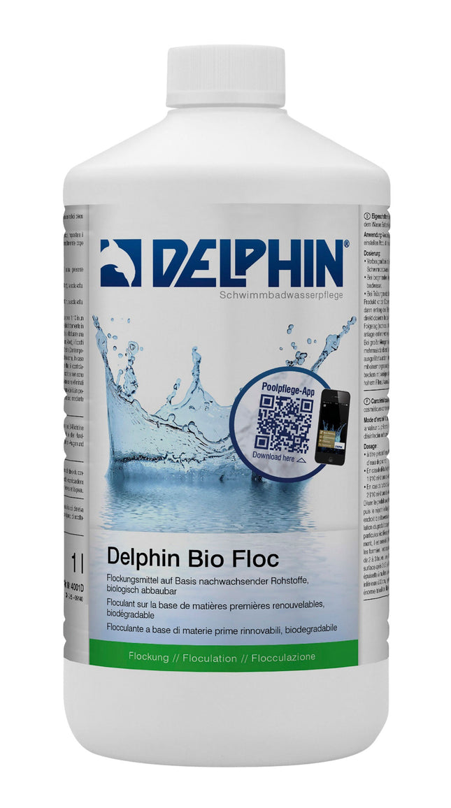 Delphin Multiflock Biofloc 1 L – Biologisch abbaubares Flockungsmittel für Whirlpool & Pool