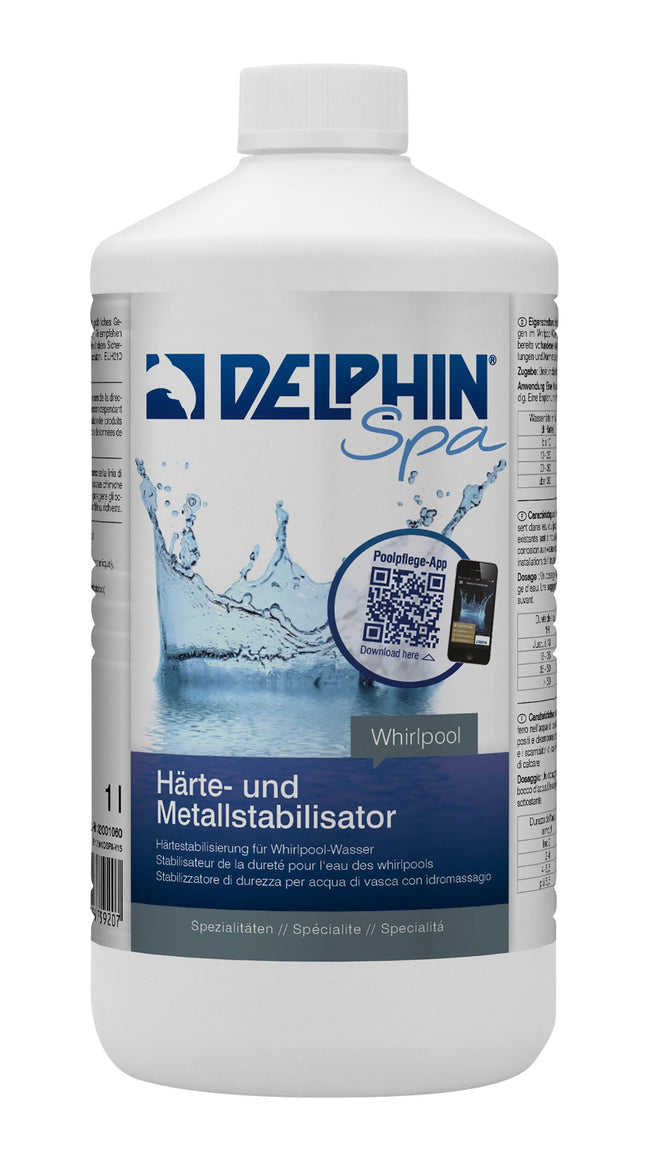 Delphin Härte‑ & Metallstabilisator 1L – Whirlpool Wasserpflege gegen Kalkablagerungen