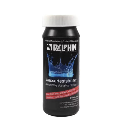 Delphin Spa Teststreifen - pH, Chlor, Brom & Alkalinität (50 Streifen)