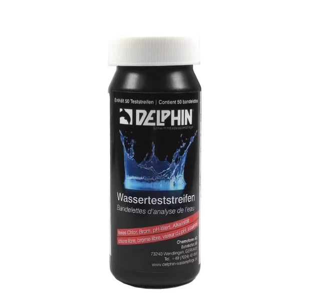Delphin Spa Teststreifen - pH, Chlor, Brom & Alkalinität (50 Streifen)